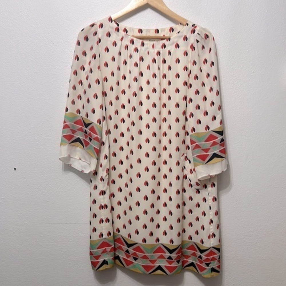 Fossil Off White with‎ Lady Bug Print Size Medium Tunic Shirt/Dress